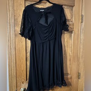Long short sleeve, open chest-ish dress